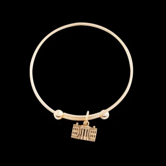 White House Historical Association Adjustable Bangle with White House Charm in Gold Finish Fashion