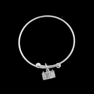 White House Historical Association Adjustable Bangle with White House Charm in Silver Finish Store