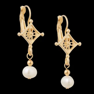 White House Historical Association Drop Pearl Earrings with Gold Accent Discount