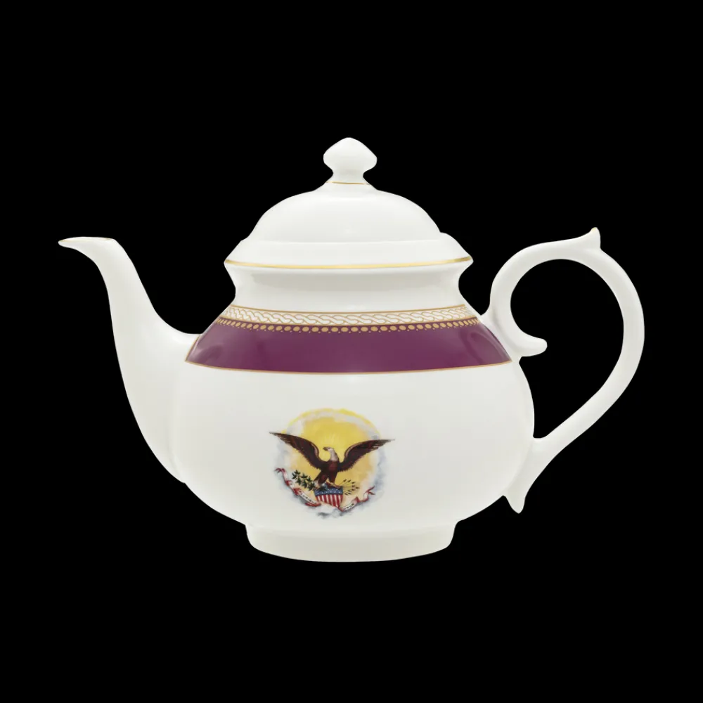 White House Historical Association Lincoln Tea Collection, Set with Tea Pot and Two Tea Cups & Saucers New
