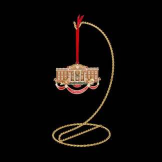 White House Historical Association Official 2022 White House Christmas Ornament and Stand, Set Outlet