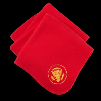 White House Historical Association Red Truman Seal Fleece Blanket Hot