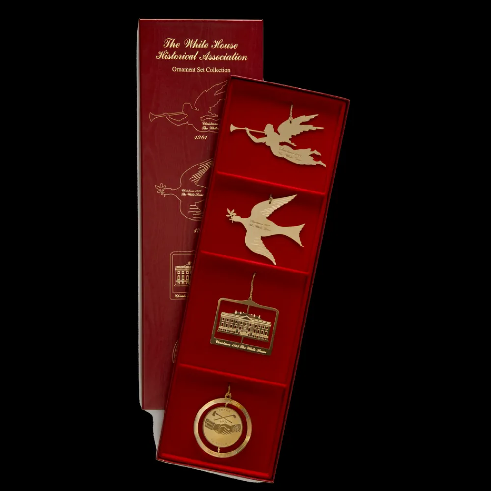 White House Historical Association 1981 to 1984 White House Christmas Ornaments, Sold as a Set of Four Shop