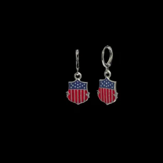 White House Historical Association USA Flag with Shield Huggie Earring Shop