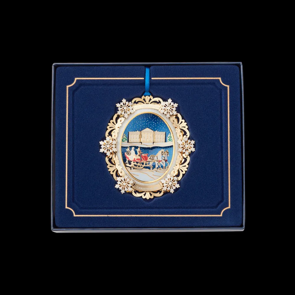 White House Historical Association 2004 White House Christmas Ornament, A First Family's Sleigh Ride Fashion