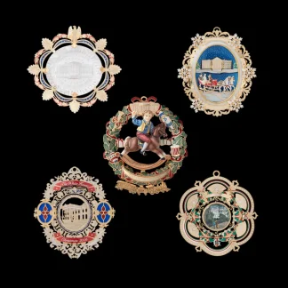 White House Historical Association White House Christmas Ornament Set: 2002-2006 Flash Sale