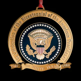 White House Historical Association 1989 White House Christmas Ornament, The Bicentennial of the Presidency Fashion