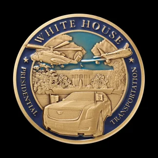 White House Historical Association White House Presidential Transportation Challenge Coin with Color Fill Sky Online